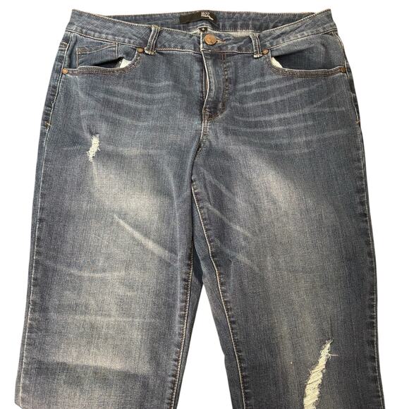 1822 Denim Skinny Jeans Womens Size 14 Mid-Rise Body-Positive Stretch Frayed Hem - Picture 8 of 16